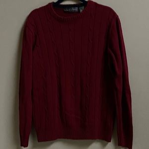 OSCAR DE LA RENTA SWEATER/OSCAR DE LA RENTA CABLE KNIT PULLOVER SWEATER/LARGE.
